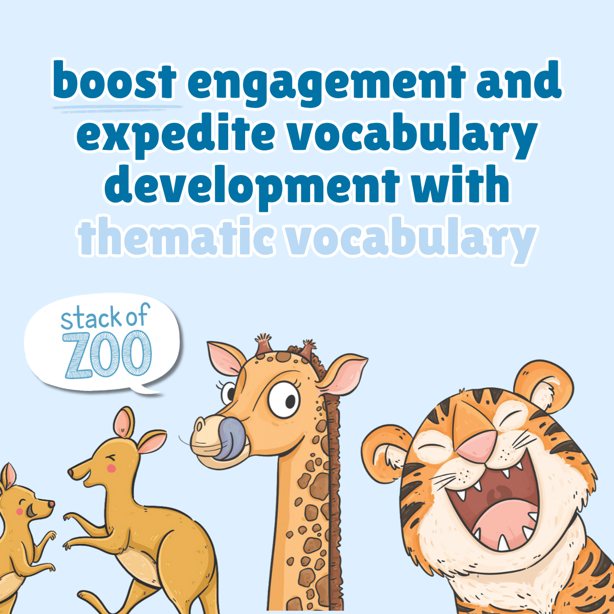 Bjorem® Stack of Zoo: Zoo Themed Picture Vocabulary Cards