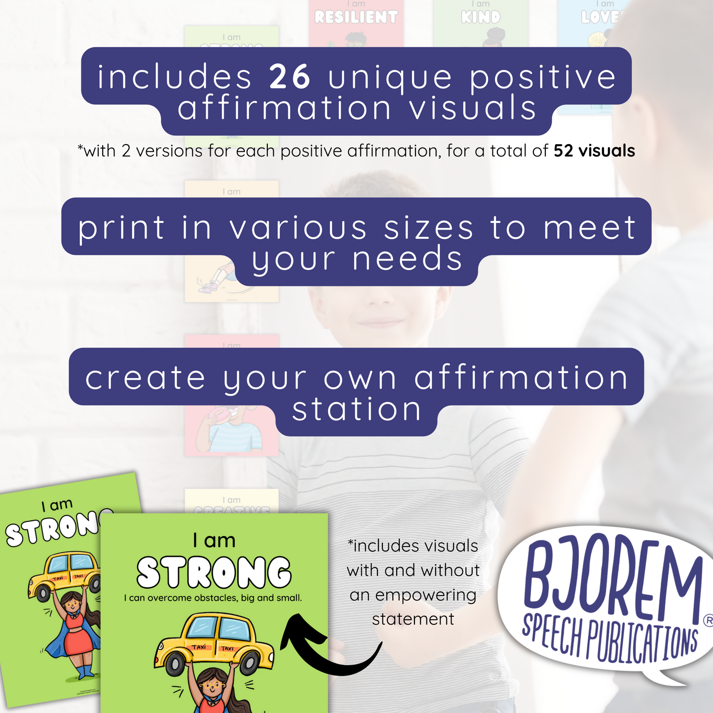 Growth Mindset Positive Affirmation Visuals - Digital Download