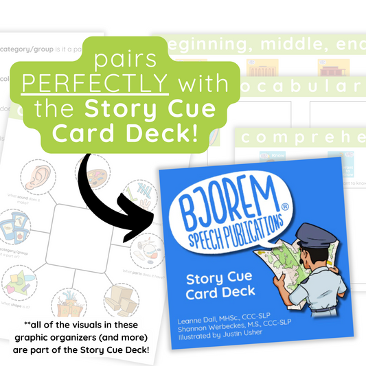 Language Graphic Organizers for Speech & Language Therapy - Inspired by the Story Cue Deck - Digital Download