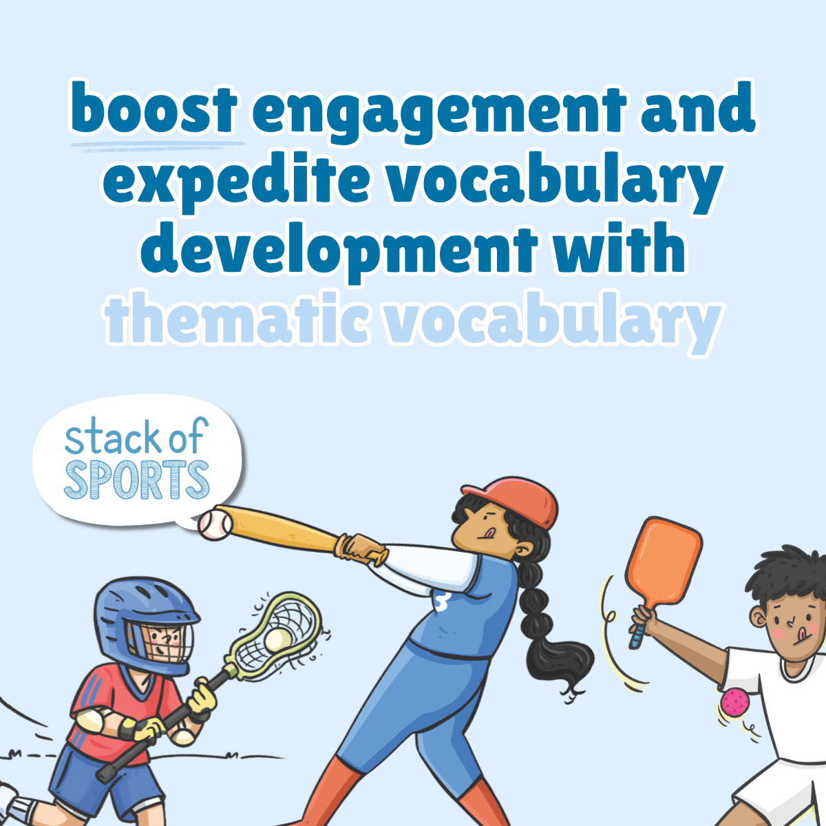 Bjorem® Stack of Sports: Sports Themed Picture Vocabulary Cards