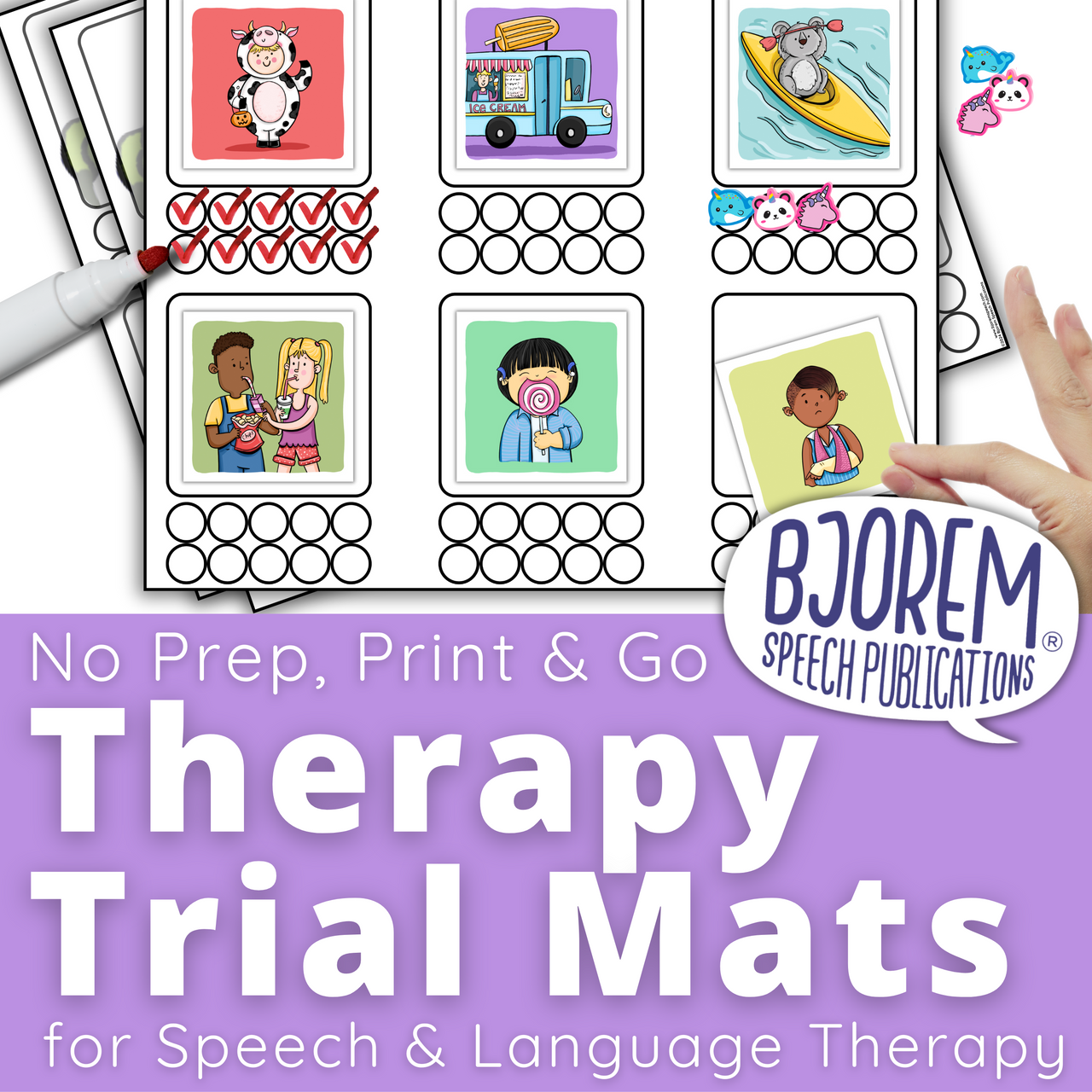 Therapy Trial Mats - No Prep Bjorem Speech® Resource