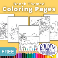 Thumbnail for [title]Beach Themed Coloring Pages {Bjorem Speech} - Free Digital Download