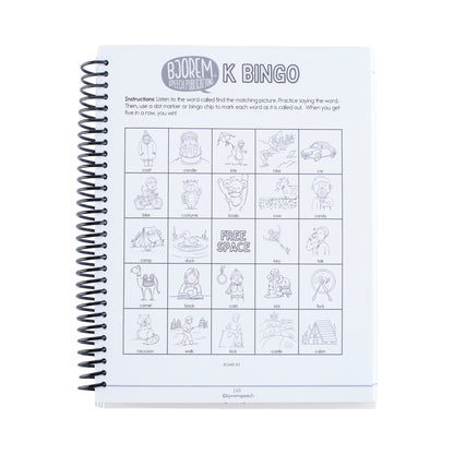 Bjorem Speech® Box of Sounds in a Book – Reproducible Speech Therapy Workbook for CAS & Articulation