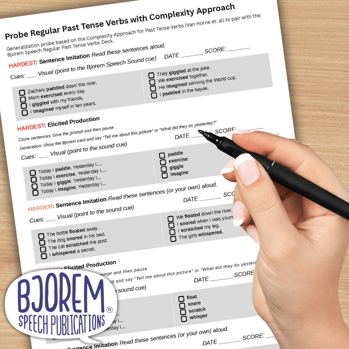 Probes and Practice for Regular Past Tense Verbs Complexity Approach