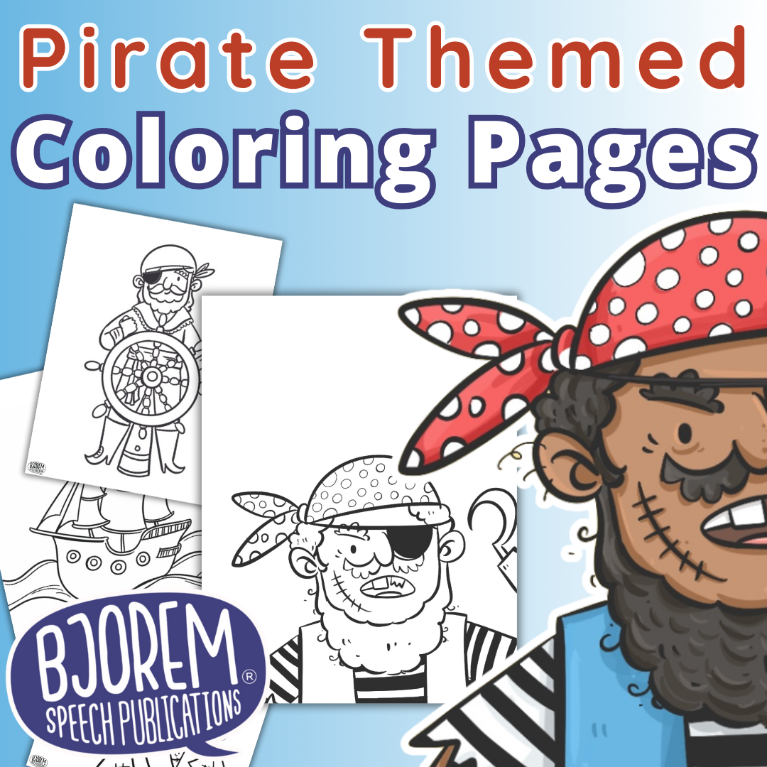 Pirate Themed Coloring Pages {Bjorem Speech} - Free Digital Download