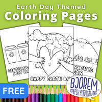 Thumbnail for [title]Earth Day Themed Coloring Pages {Bjorem Speech} - Free Digital Download