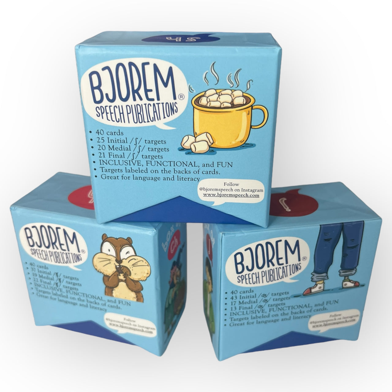 Bjorem Speech® Box of B Sound Cards - Articulation Therapy CH SH & J