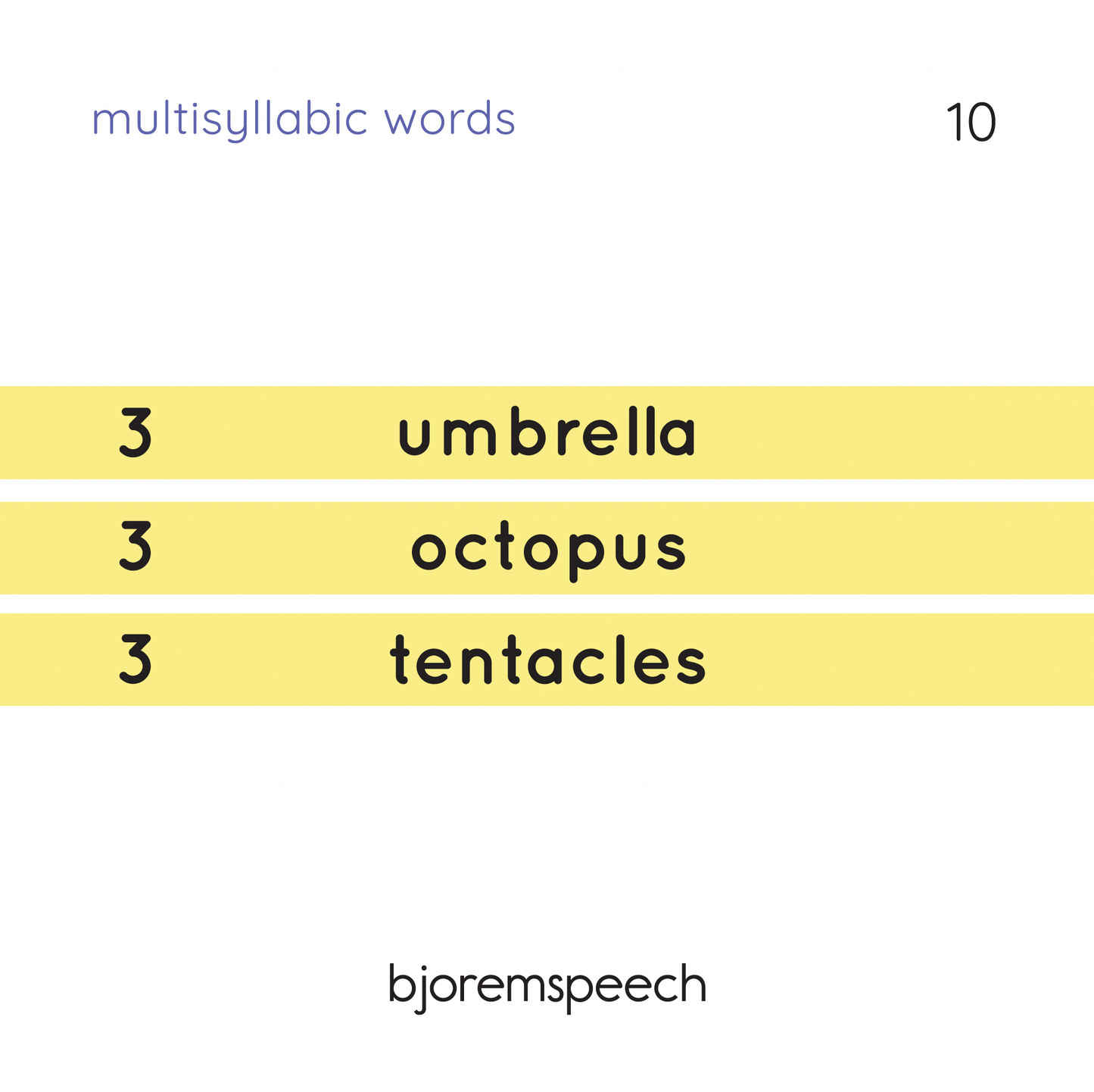 Multisyllabic Words