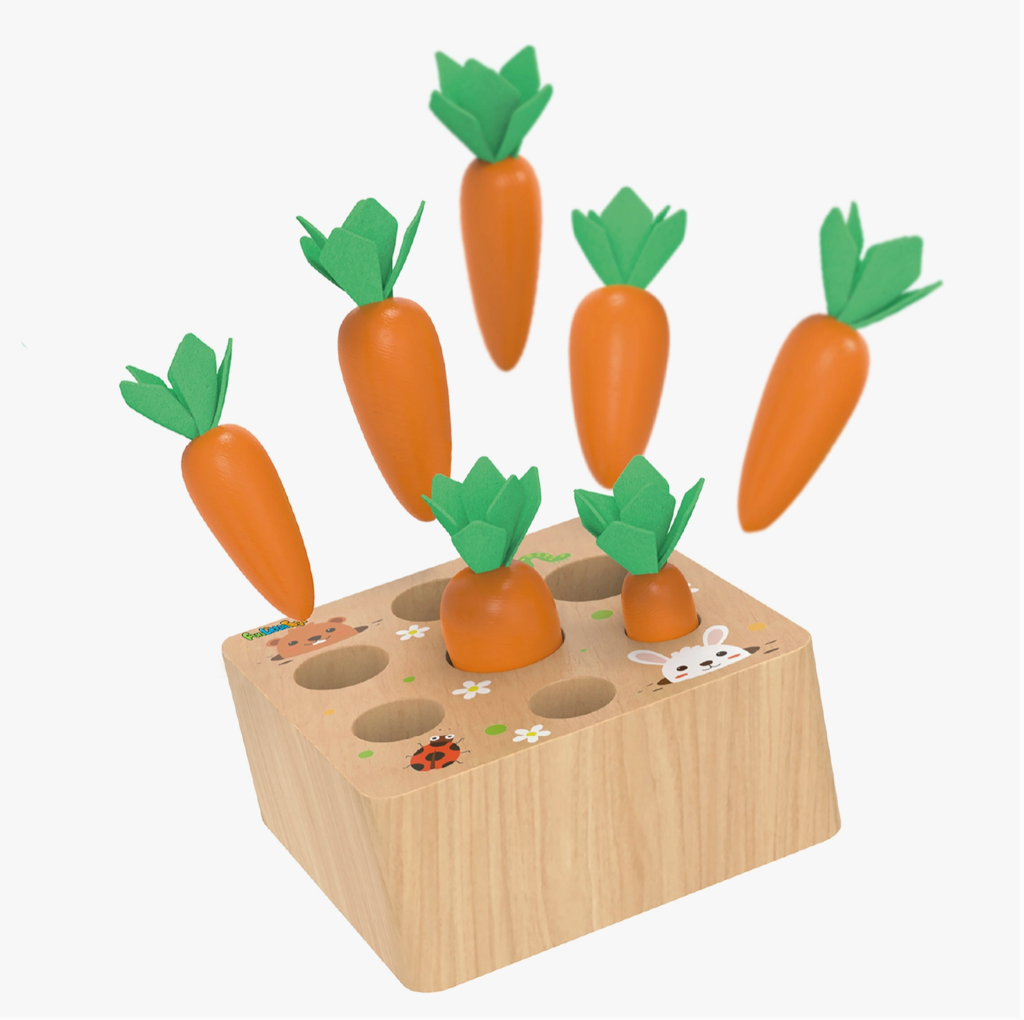 [title]Wooden Toy Carrot Size Sorter