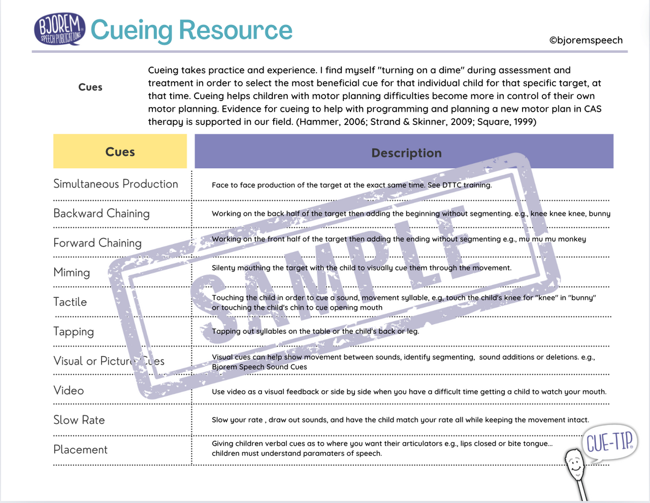 Bjorem Speech® Dynamic Apraxia Assessment - CAS Download