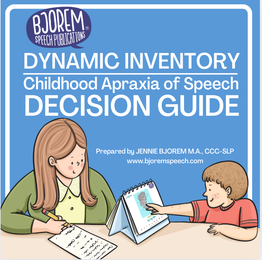 Dynamic Childhood Apraxia of Speech Inventory & Decision Guide by Bjorem Speech - Download