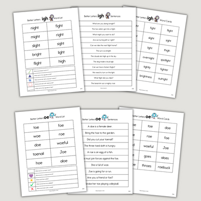 Better Letters Word Lists and Fluency Sentences in a Book