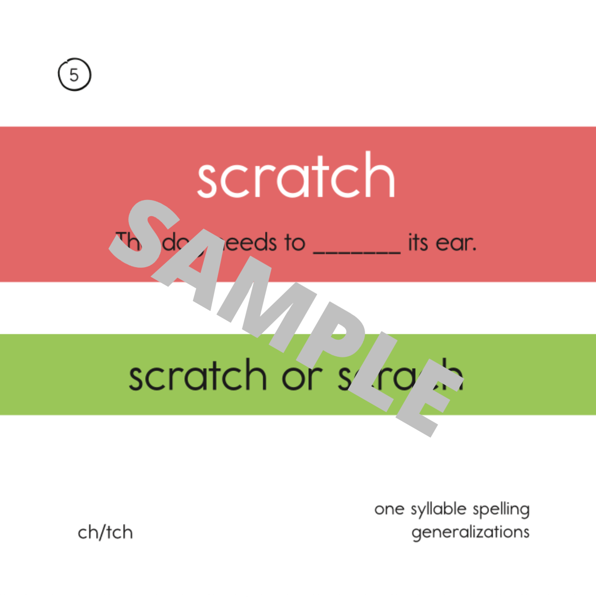 -ch/-tch Spelling Pattern Word Sort