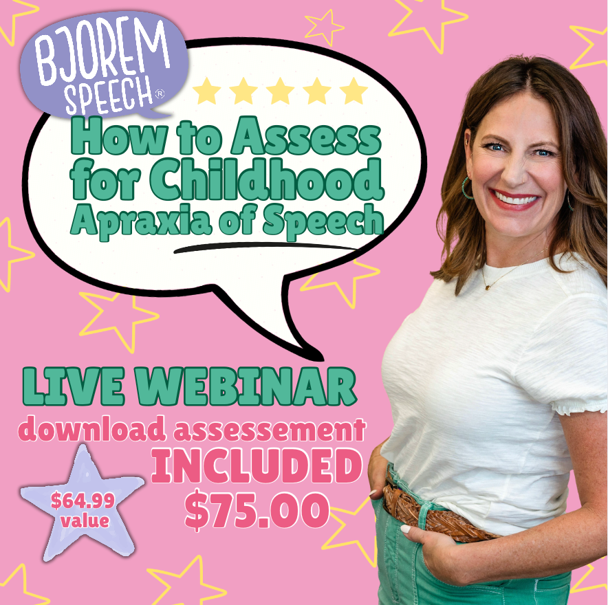LIVE How to Assess for Childhood Apraxia of Speech Webinar - October 22, 2025