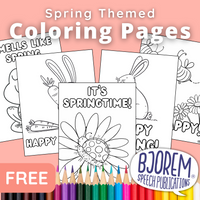 Thumbnail for [title]Spring Themed Coloring Pages {Bjorem Speech} - Free Digital Download