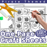 Thumbnail for Pirate Themed One Page Craft Worksheets for Speech & Language Therapy | No Prep, Print & Go Digital Download