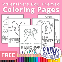 Thumbnail for [title]Valentine's Themed Coloring Pages {Bjorem Speech} - Free Digital Download