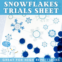 Thumbnail for Snowman + Snowflakes Trials Sheet - Download {Winter, Christmas, Holiday}