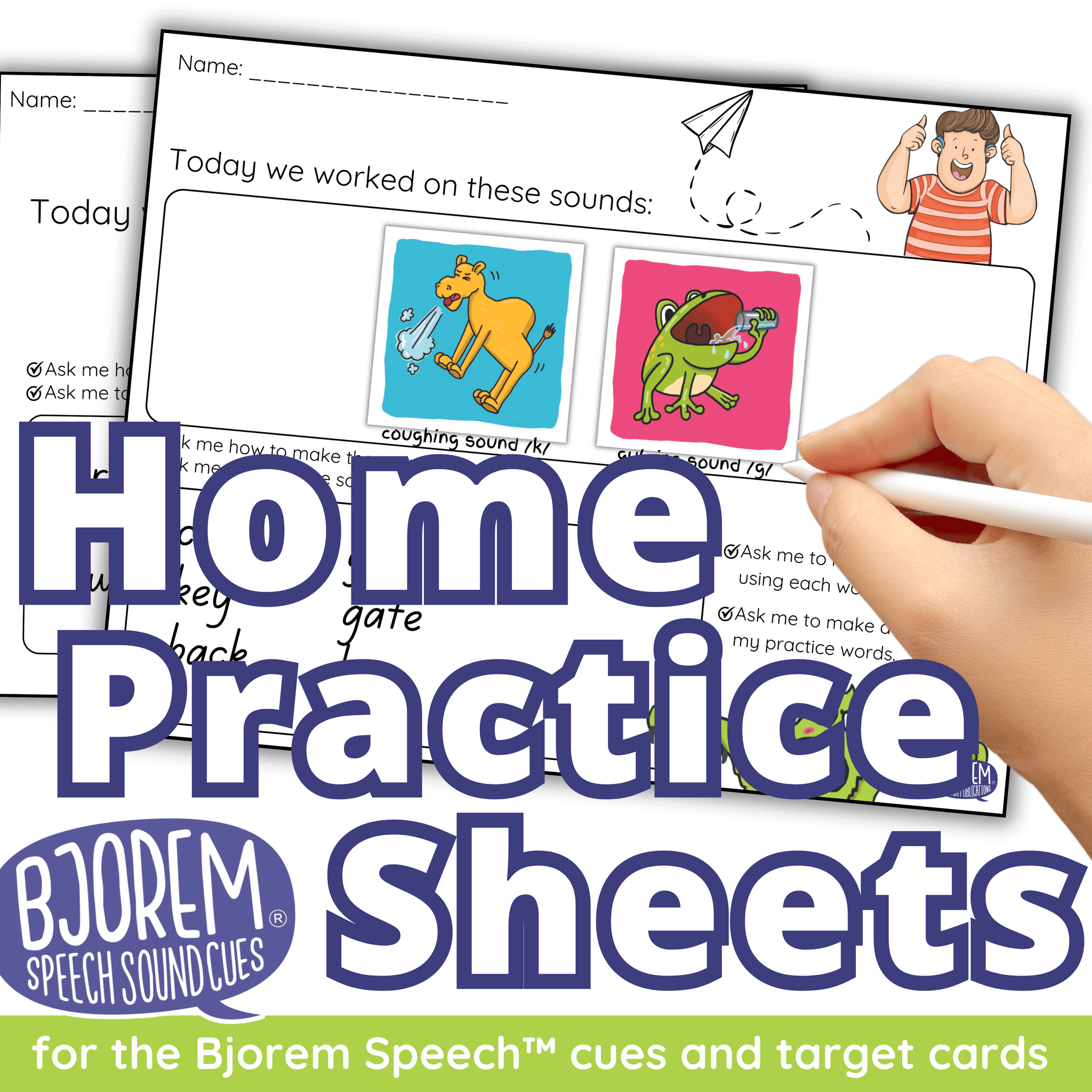 Bjorem Speech® Customizable Home Practice Sheets - Speech Therapy Download