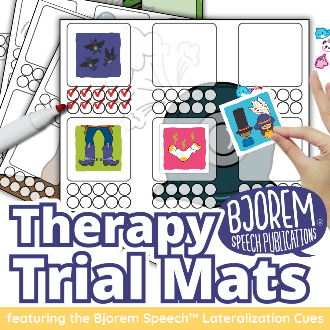 Lateralization Therapy Trial Mats for Speech Therapy | No Prep, Print & Go | Bjorem Speech Digital Download