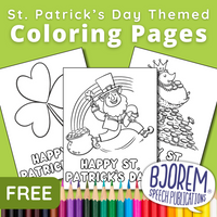 Thumbnail for [title]St. Patrick's Themed Coloring Pages {Bjorem Speech} - Free Digital Download