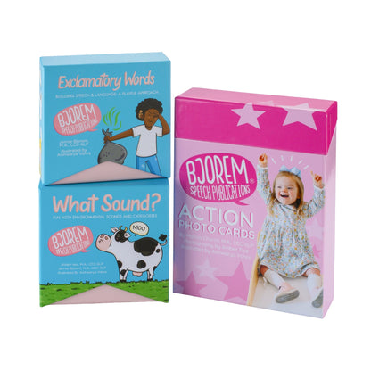 Act IT, Say IT, Scan IT Bundle with Action Photo Cards, What Sound and Exclamatory Words