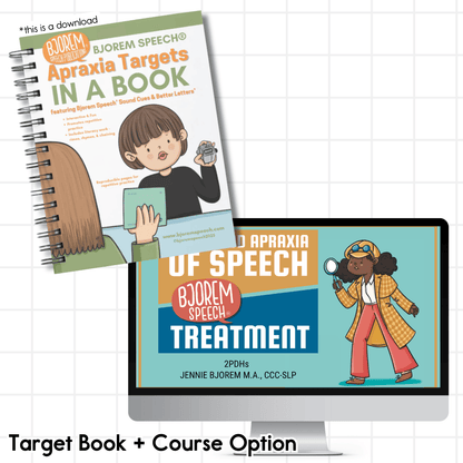Apraxia Targets in a Book download paired with its companion course
