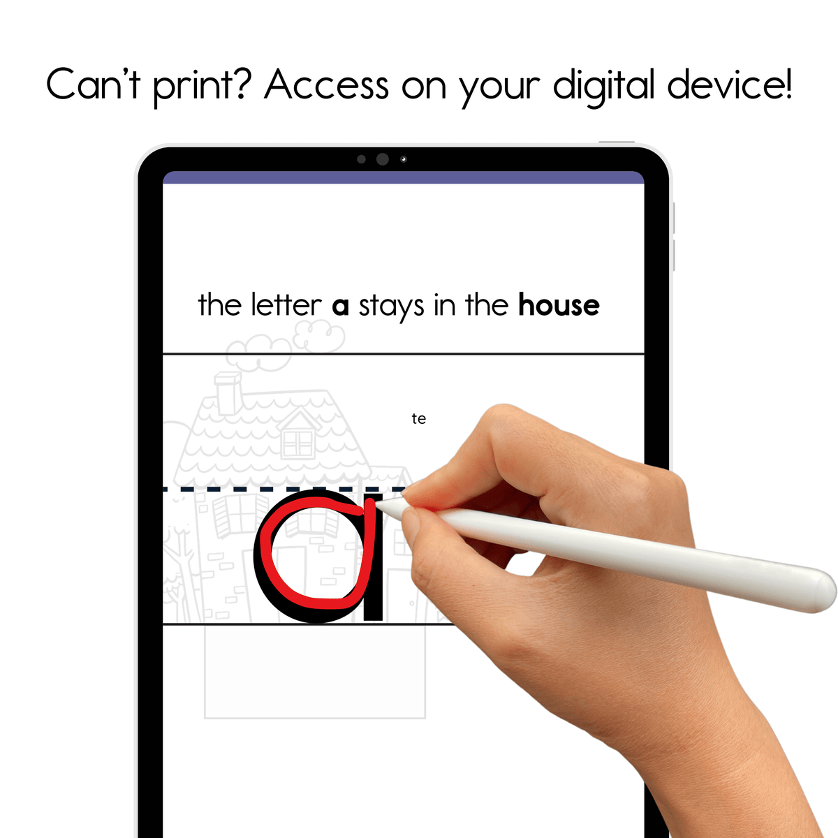 Better Letters handwriting guide on a digital device