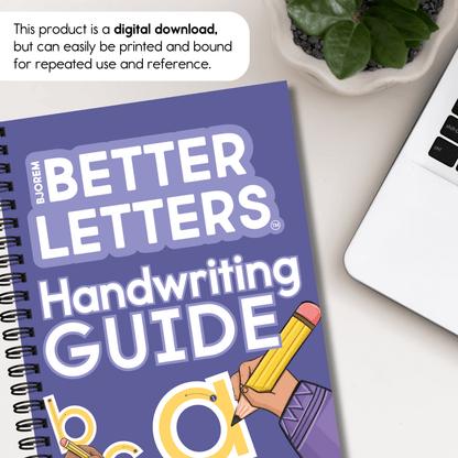 Better Letters handwriting guide is easily printed