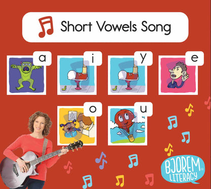 Better Letters Short Vowels Song cards