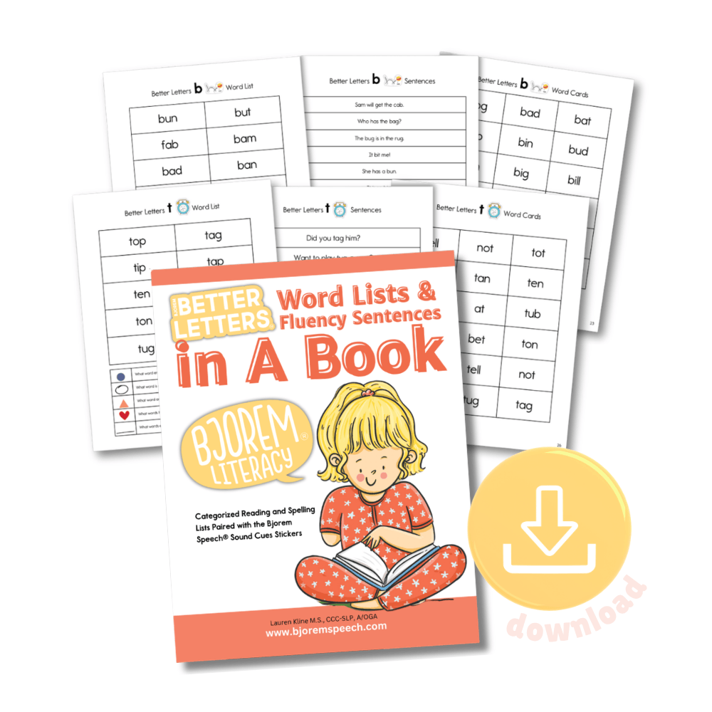 Better Letters Word Lists and Fluency Sentences in a Book Better Letters Word Lists and Fluency Sentences in a Book Best Speech Language Therapy Tools