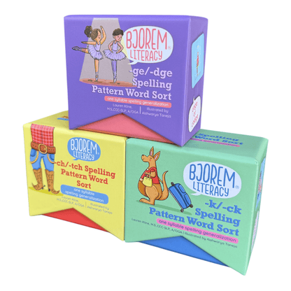 '-ge/dge, -k/-ck, -ch/tch Spelling Sort Bundle Spelling Sort Bundle: Ge, Dge, K, Ck, Ch, Tch Patterns Best Speech Language Therapy Tools