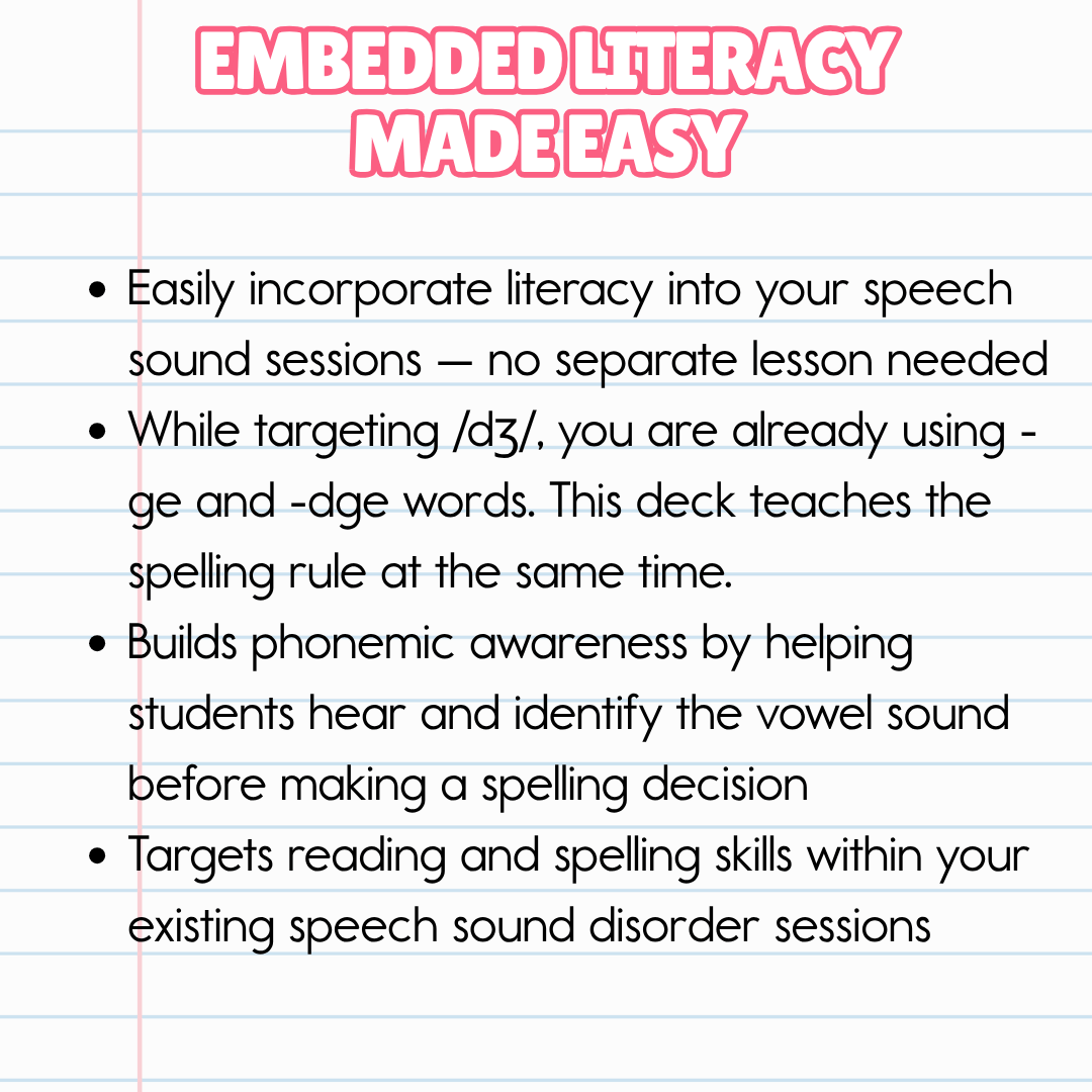 '-ge/-dge Spelling Pattern Word Sort Ge Dge Spelling Pattern Word Sort for Structured Literacy Best Speech Language Therapy Tools