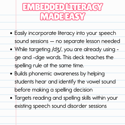 '-ge/-dge Spelling Pattern Word Sort Ge Dge Spelling Pattern Word Sort for Structured Literacy Best Speech Language Therapy Tools