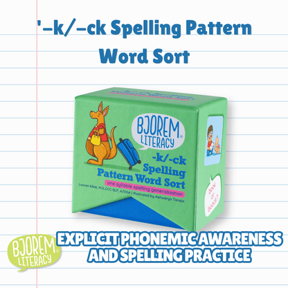 '-k/-ck Spelling Pattern Word Sort ck Spelling Pattern Word Sort for Dyslexia Intervention Best Speech Language Therapy Tools