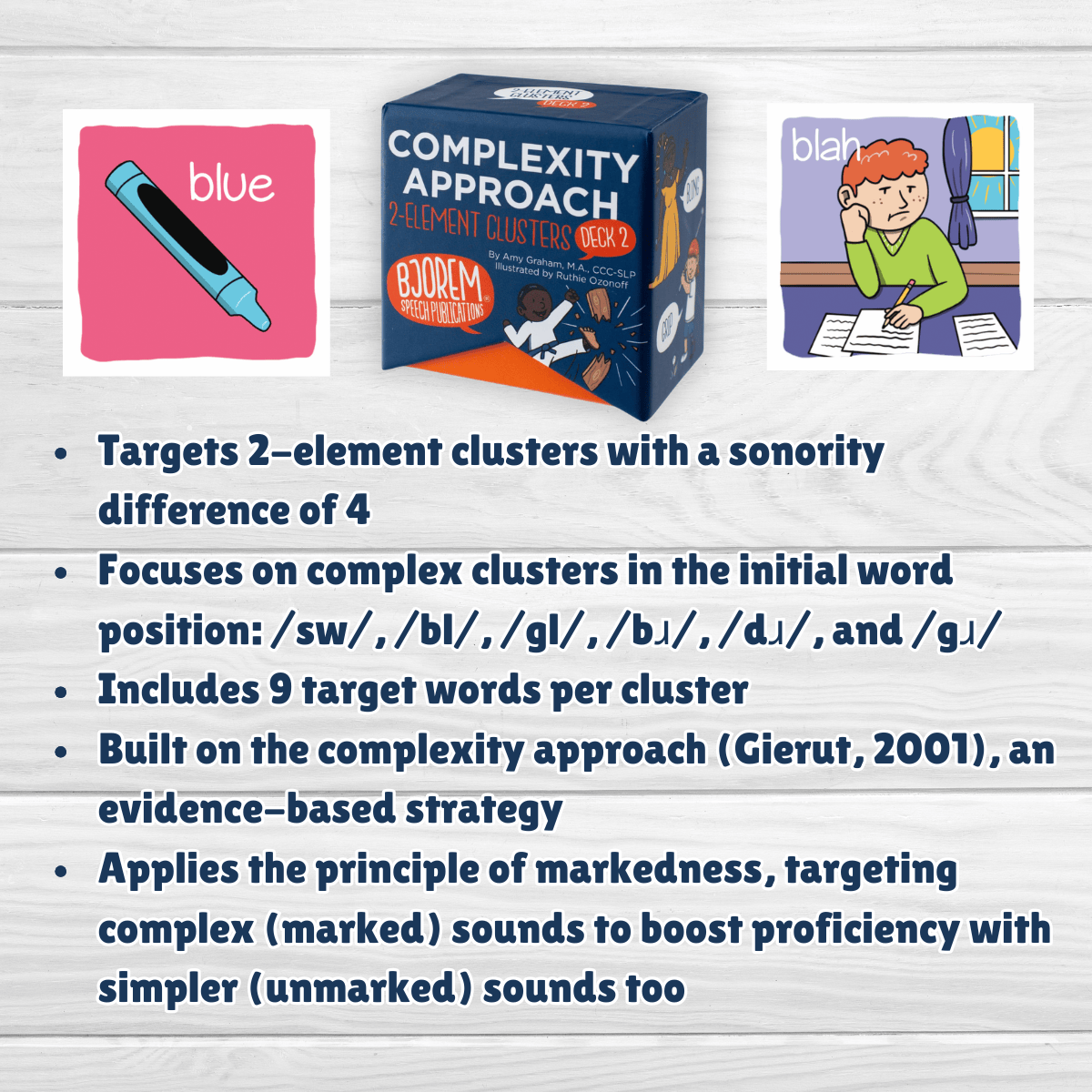2-Element Clusters for the Complexity Approach Deck 2 Bjorem Speech 2-Element Clusters Complexity Approach Deck Amy Graham Best Speech Language Therapy Tools