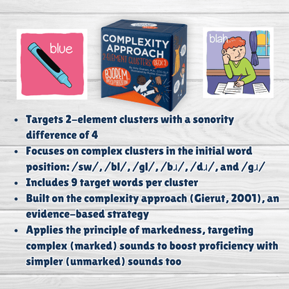 2-Element Clusters for the Complexity Approach Deck 2 Bjorem Speech 2-Element Clusters Complexity Approach Deck Amy Graham Best Speech Language Therapy Tools