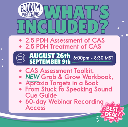 All-In-One CAS Assessment & Treatment Bundle: Courses + Assessment & Therapy Downloads - $320+ in Download Resources Included All-In-One CAS Assessment & Treatment Bundle: Courses + Assessment & Therapy Downloads - $320+ in Download Resources Included Best Speech Language Therapy Tools