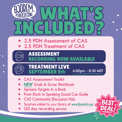 All-In-One CAS Assessment & Treatment Bundle: Courses + Assessment & Therapy Downloads - $320+ in Download Resources Included All-In-One CAS Assessment & Treatment Bundle: Courses + Assessment & Therapy Downloads - $320+ in Download Resources Included Best Speech Language Therapy Tools