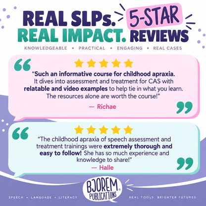 All-In-One CAS Assessment & Treatment Bundle: Courses + Assessment & Therapy Downloads - $320+ in Download Resources Included All-In-One CAS Assessment & Treatment Bundle: Courses + Assessment & Therapy Downloads - $320+ in Download Resources Included Best Speech Language Therapy Tools