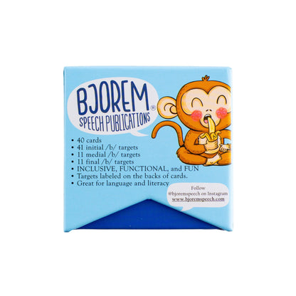 Box of B Speech Sound Cards Box of B Phoneme Speech Sound Cards for Learning Best Speech Language Therapy Tools