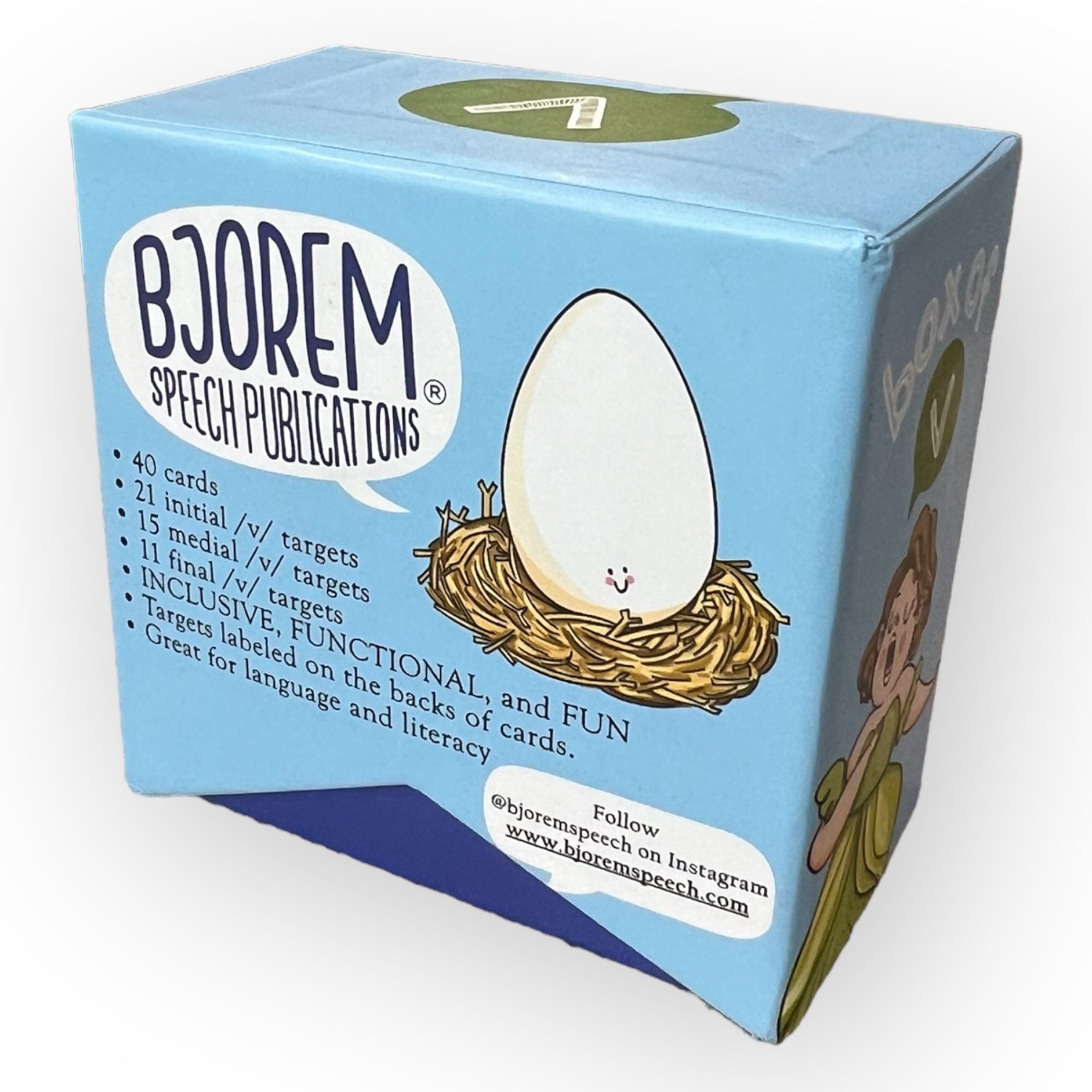 Box of V Speech Sound Cards Phoneme Sound Cue Cards Box for Speech Therapy Best Speech Language Therapy Tools