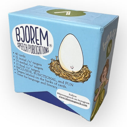 Box of V Speech Sound Cards Phoneme Sound Cue Cards Box for Speech Therapy Best Speech Language Therapy Tools