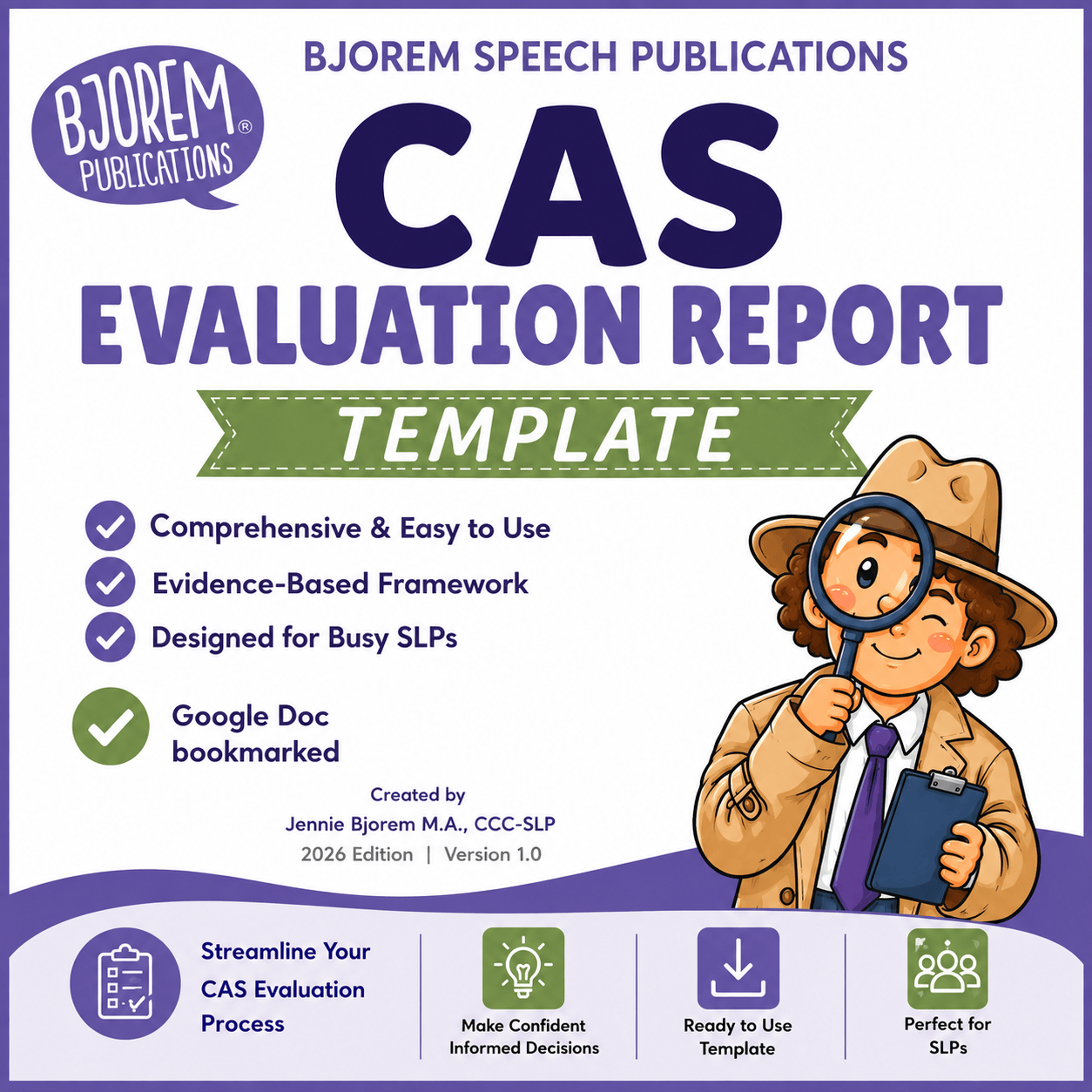 CAS Assessment & Screening Toolkit | Childhood Apraxia of Speech Evaluation & Report Template CAS Assessment Bundle for Diagnosis and Evaluation Best Speech Language Therapy Tools