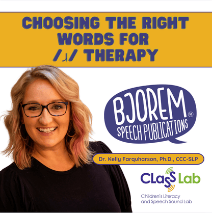 Choosing the Right Words for /ɹ/ Therapy with Dr. Kelly Farquharson {Course} Facilitative Course on /ɹ/ Therapy with Dr. Kelly Farquharson Best Speech Language Therapy Tools