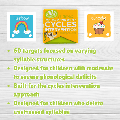 Cycles Intervention: Syllableness Phonology Targets Bjorem Speech® Cycles: Syllableness Phonology Amy Graham Best Speech Language Therapy Tools