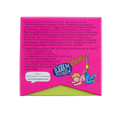 Idioms Context Expressions Deck for Teaching Comprehension Best Speech Language Therapy Tools