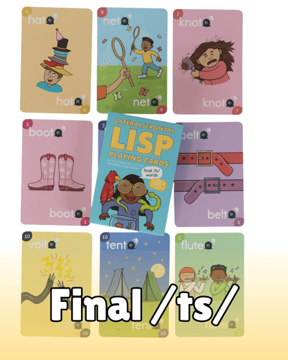 Lateral/Frontal Lisp Playing Cards - Final /ts/ words Playing Cards for Lateral and Frontal Lisp Therapy Best Speech Language Therapy Tools