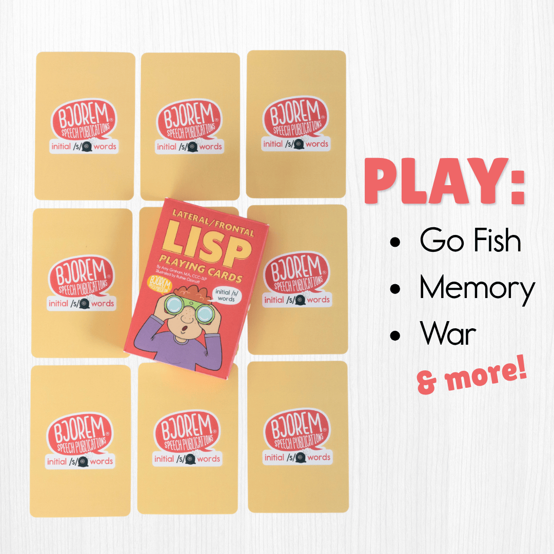Lateral/Frontal Lisp Playing Cards - Initial /s/ Playing Cards Lateral/Frontal Lisp Playing Cards - Initial /s/ Playing Cards Best Speech Language Therapy Tools