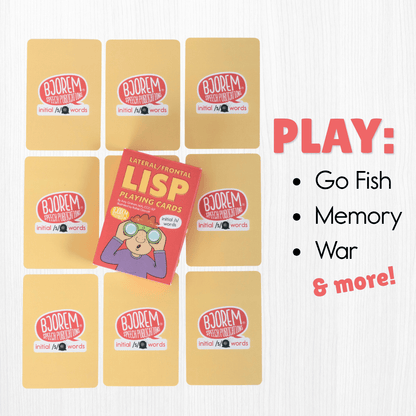 Lateral/Frontal Lisp Playing Cards - Initial /s/ Playing Cards Lateral/Frontal Lisp Playing Cards - Initial /s/ Playing Cards Best Speech Language Therapy Tools
